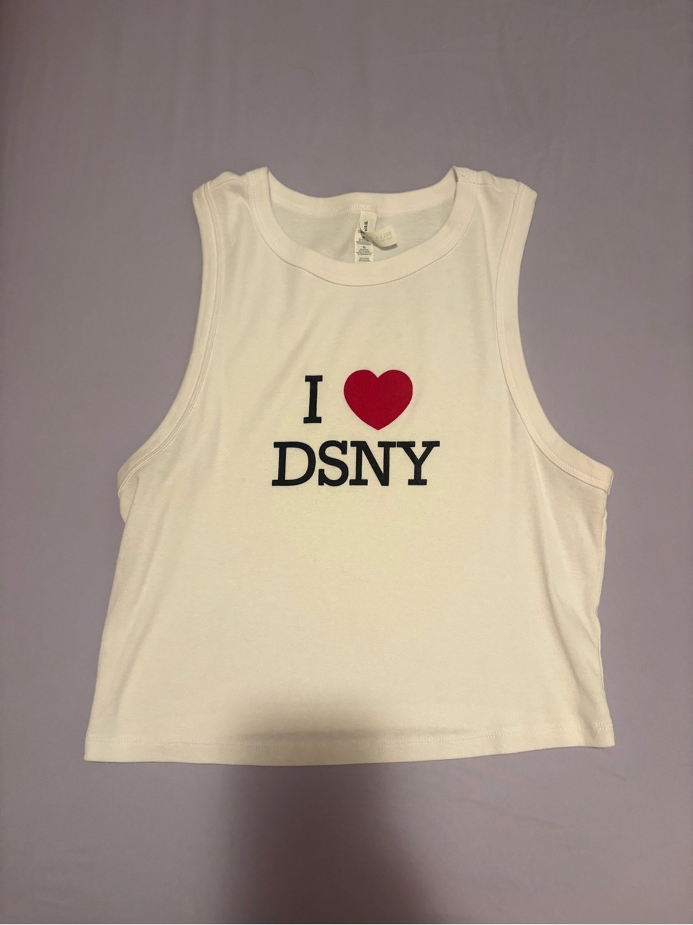 Disney White Tank Top with Red Heart "I ♥ DSNY"